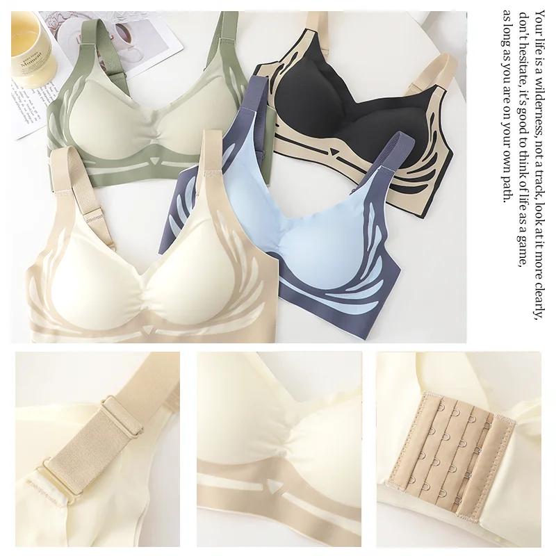 Женский бюстгальтер Push-up Gather Wireless Bra Женский мягкий поддерживающий регулируемый бюстгальтер с антипровисающими чашечками M-2XL