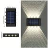 1PC Outdoor Solar Lights Up And Down Luminous Garden Decoration Outdoor Lights Warm Light Waterproof Wall Lamp