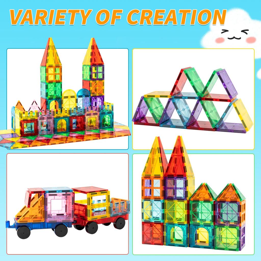 HannaBlock 110-Pcs Magnetic Building Blocks, Magnetic Toys for Kids, Educational Toys, Birthday Gifts, Christmas Gifts