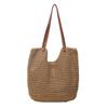 Lazy High Capacity Woven Bag Women's Knitted Hollow Shoulder Tote Bag Leisure Holiday Beach Bag