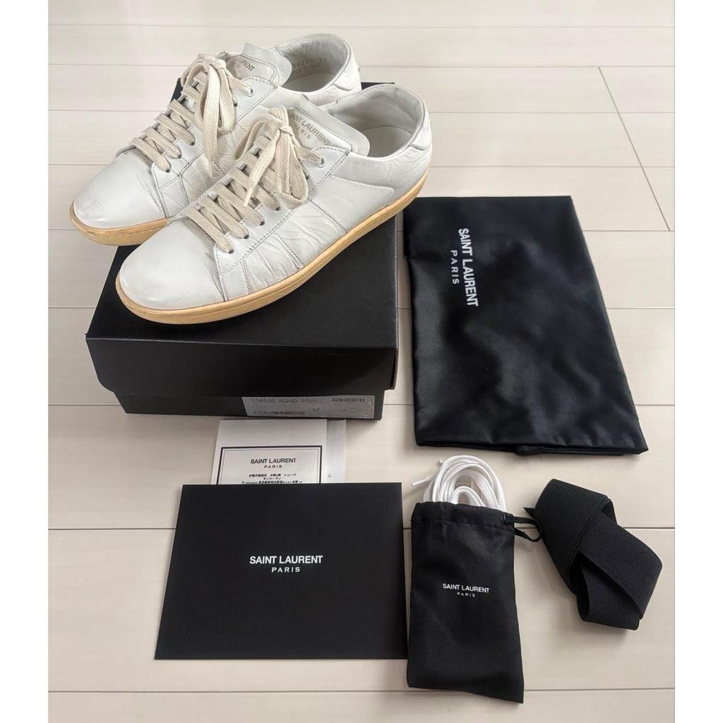 Б/у Кроссовки SAINT LAURENT Saint Laurent Белые Размер 37 С Дополнительными Шнурками и Коробкой