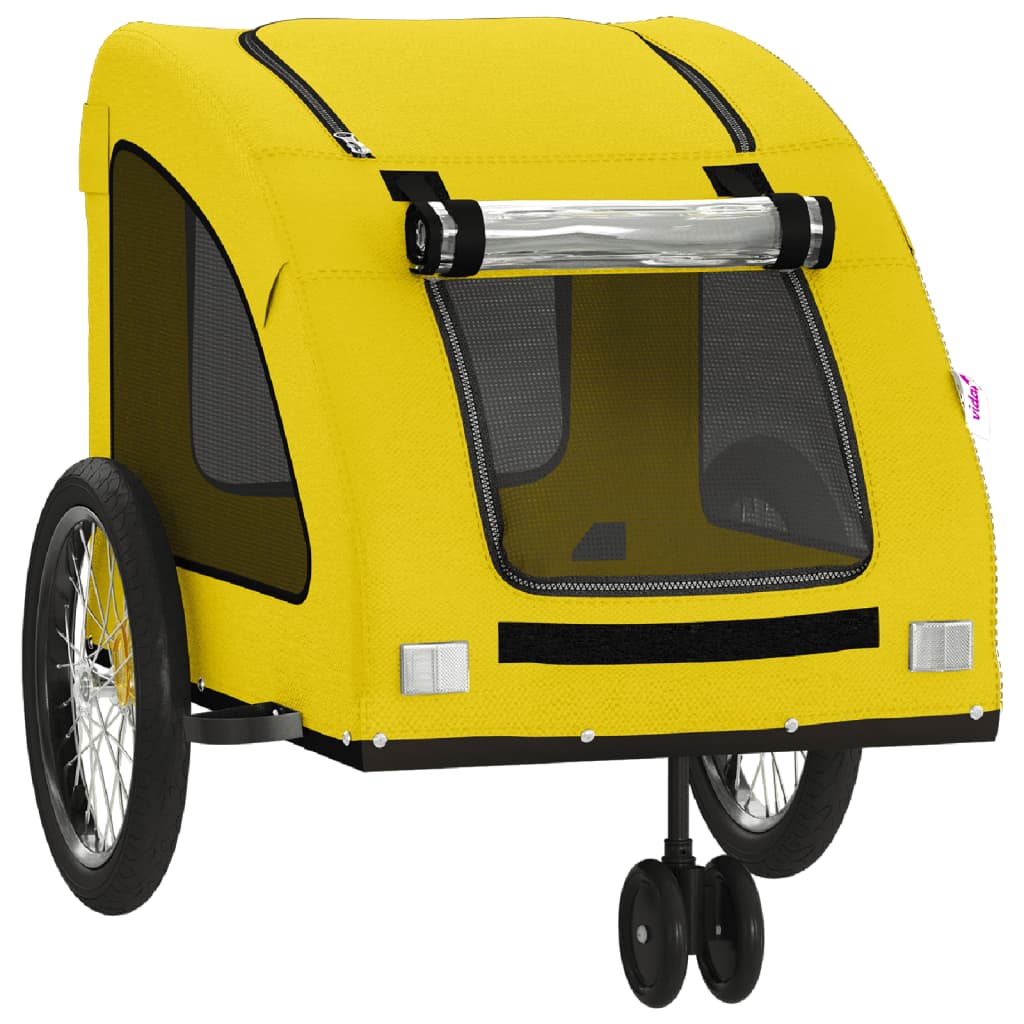 Bicycle Trailer for Dogs Yellow Oxford Fabric and Iron