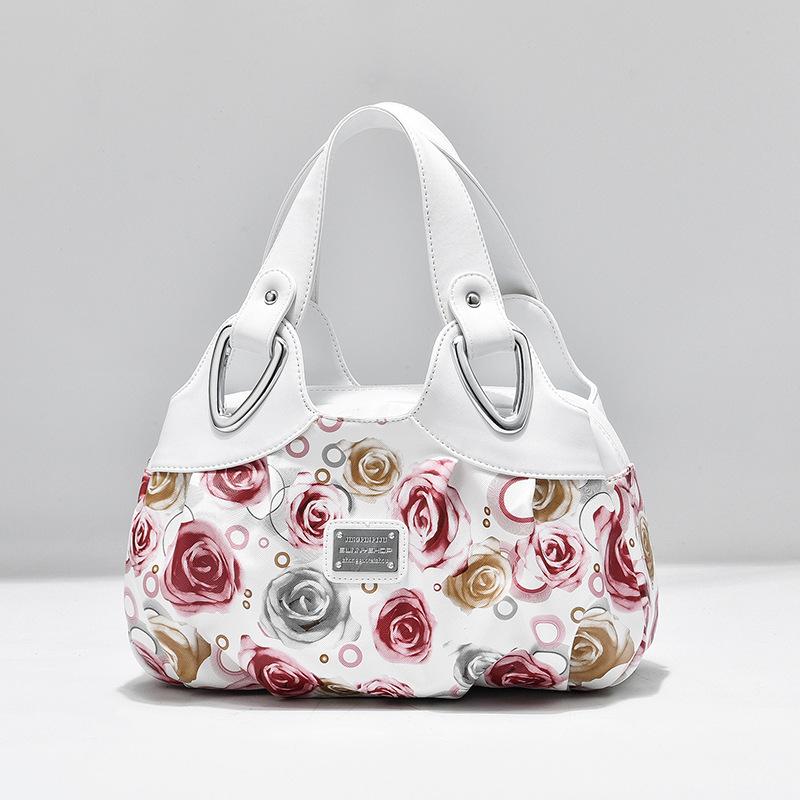 Retro Totes Bags for Women Trendy Vintage Print Flower Handbag Female