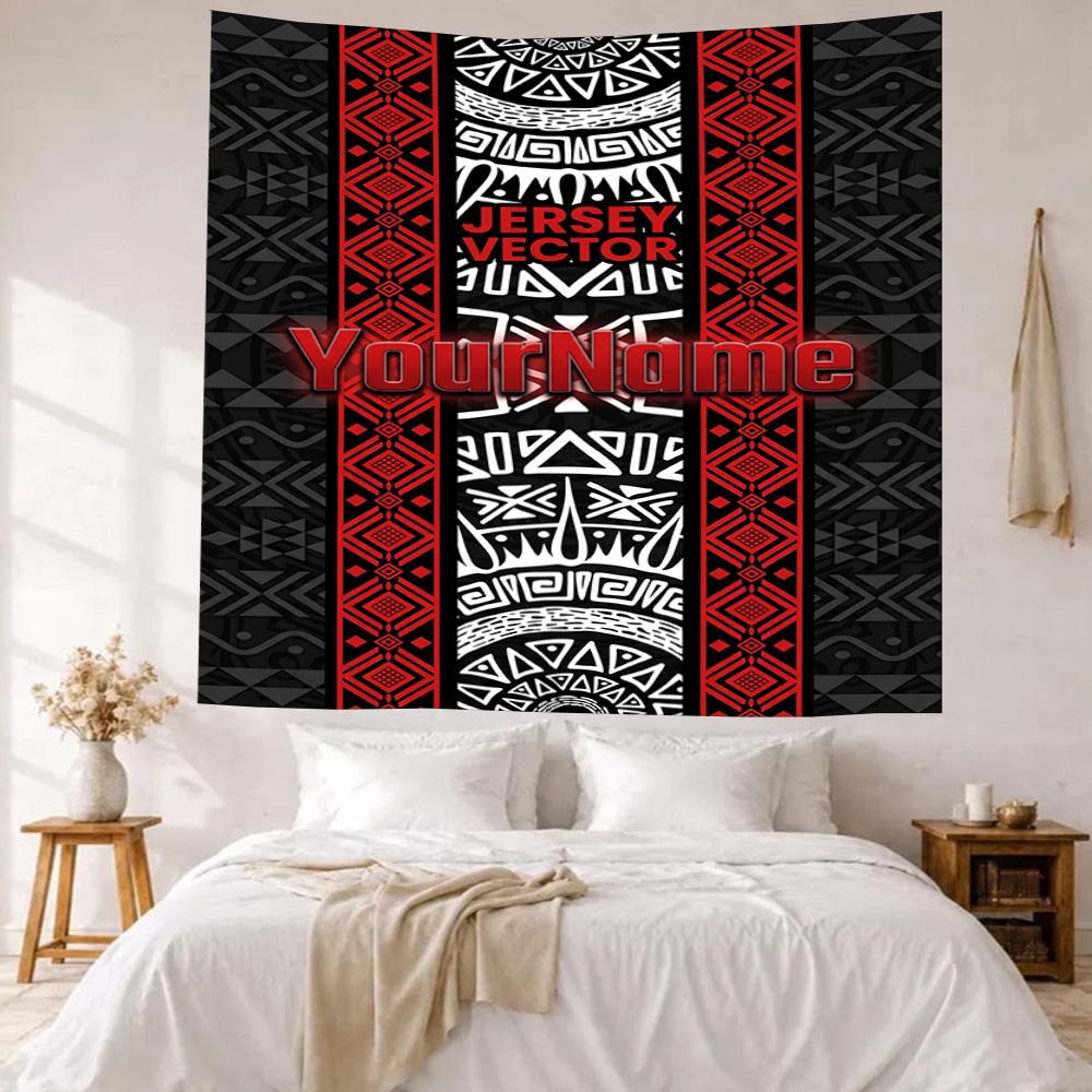 Ethnic Tribal Patterns Custom Your Name Wall Decor Tapestry Art For Pet Memorial Birthdaywedding Party Backdrop Family Gift