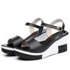 Women Platform Sandals Shoes Genuine Leather Ladies White  Flat Sneakers Shoe 2018 Summer Fashion Platform High Heel Footwear