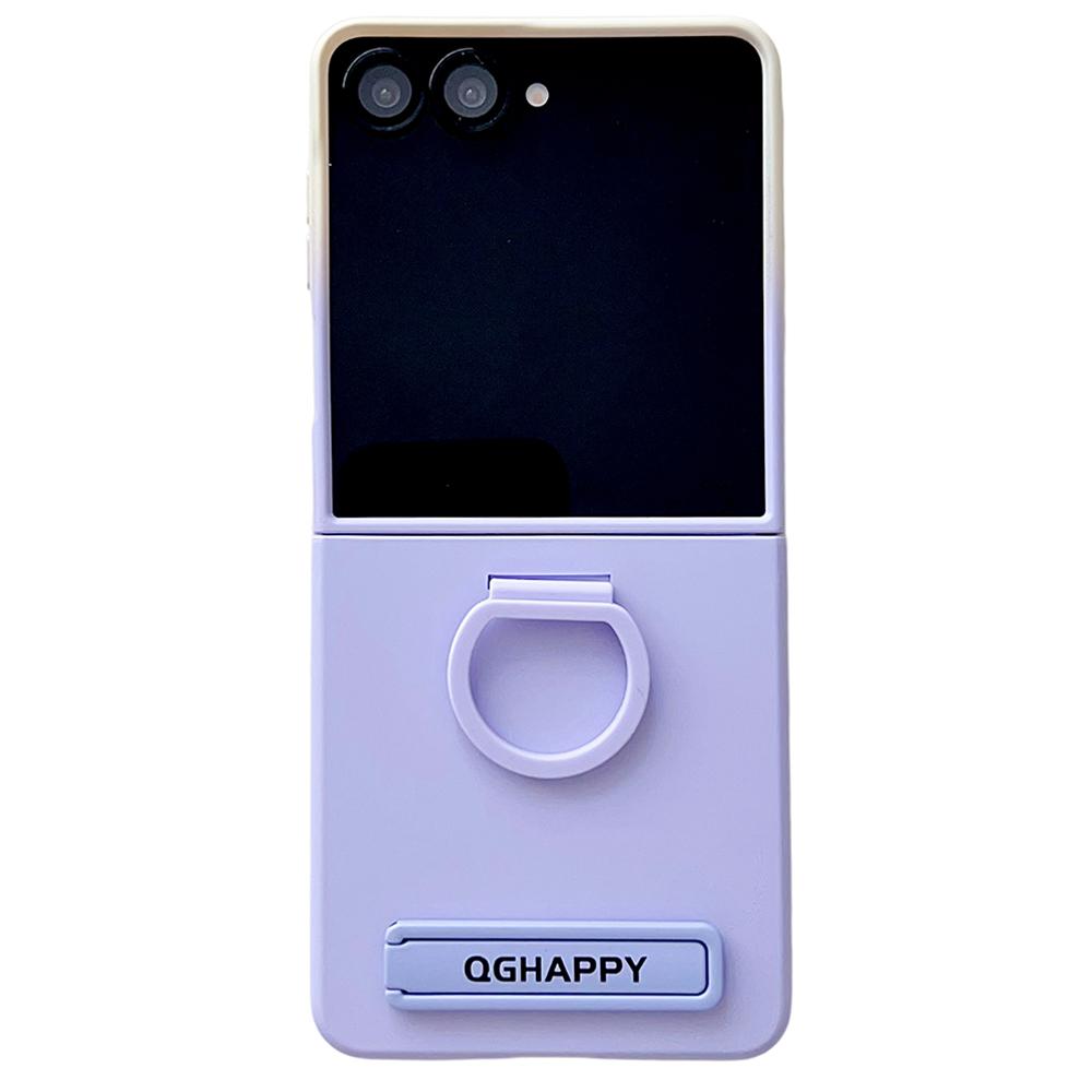 For Samsung Galaxy Z Flip7 5G Case Skin Touch Kickstand PC TPU Phone Cover with Ring Holder