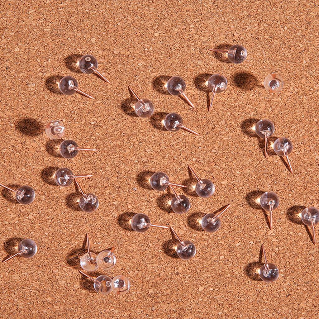 100 шт. розово-золотых кнопок большого размера с прозрачной круглой головкой, элегантный дизайн, набор кнопок для досок объявлений и поделок