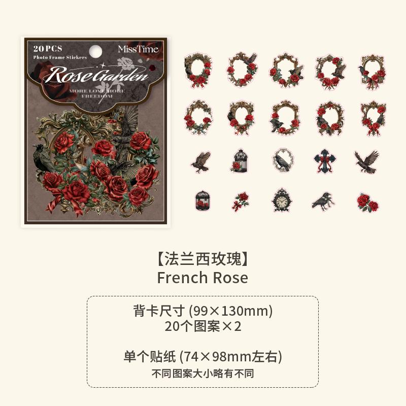JIAMEI 40pcs/pack Creative Aesthetics PET Decorative Stickers Retro Flower Borders DIY Diary Scrapbook Decor Journal Supplies