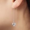 Earrings Women Jewelry Accessories Zircon Water Drop Pendant Long Ear Line Earrings