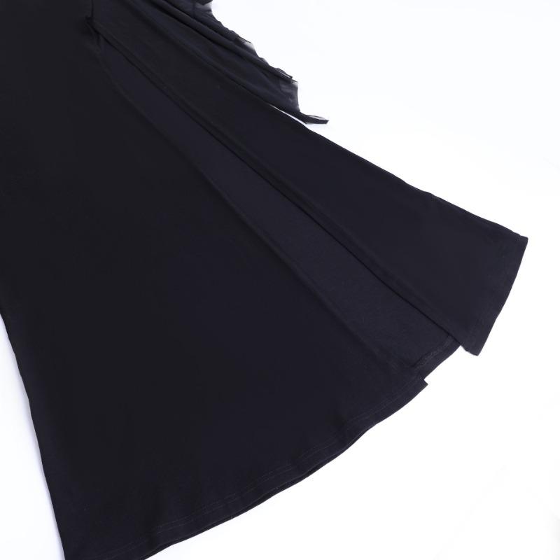 AltGoth Темно-готическое черное вечернее платье для женщин в винтажном стиле на Хэллоуин Fairycore Grunge Mesh Patchwork со шнуровкой и расклешенными рукавами Платье для женщин