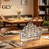 Anti-tip Paper Towel Dispenser Tissue Holder, Crystal Glass Modern Style, Durable Scratch-Resistant Napkin Holder for Restaurant Organizer,