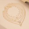 Pearl Clavicle Chain Butterfly Pendant Metal Choker Europe America Style Multilayer Necklace  Party