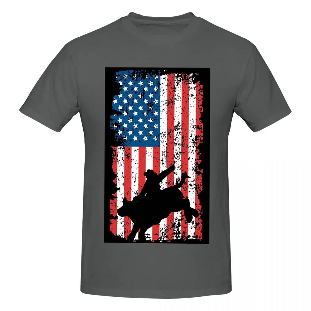 100 Cotton Bull Rider Rodeo American Flag Tshirt Unisexs Classic Oversized T Shirt Unisex Crew Neck Summer Shirts Tops S6xl