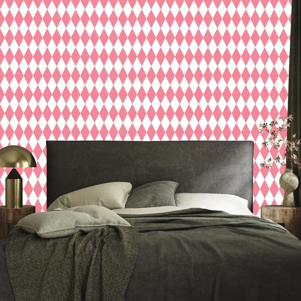 Harlequin Rhombus Coral Wallpaper, Coral Background for Living Room and Bedroom 50x1000