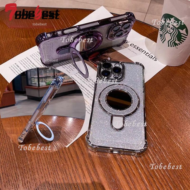 Для Oneplus 13 13T 12 11 11R ACE 5 3 Pro Чехол Блестящее покрытие Зеркало для макияжа Магнитный держатель для телефона Браслет Крышка