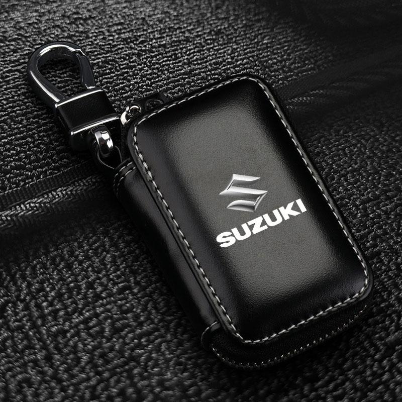 1 шт. Кожаная эмблема Чехол для ключей автомобиля Брелок Молния Сумка для ключей Для Suzuki Grand Swift Jimny Vitara Baleno SX4 XL-7 GW250 Аксессуары