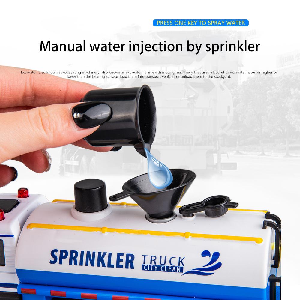 Литой под давлением сплава 1/32 для санитарных систем полива, игрушечная модель автомобиля, разбрызгиватель, водяная пушка, грузовик, транспортные средства для мальчиков