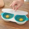 1pc Microwave Eggs Poacher Double-Cup Egg Boiler Kitchen Gadget Hot Spring Egg Mold Cooking Tools Clear Water Lotus Egg Maker