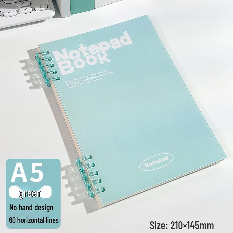 Блокнот А5 на отрывных листах с горизонтальными линиями - Не царапающийся, Простой студенческий дизайн