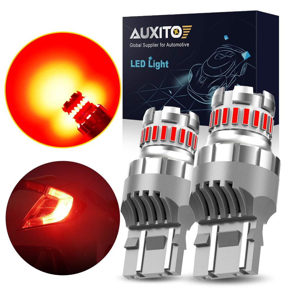 AUXITO 2Pcs T20 7443 LED Tail Bulbs Red W21/5W 7440 W21W LED DRL Brake Light Reverse Backup Lamps 6500K White Super Bright 12V