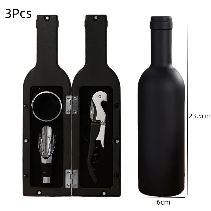 Набор из 3/5 шт. открывалок для бутылок из нержавеющей стали, многоцелевой штопор, пробка для бутылок, резак для фольги, кухонные принадлежности в форме бутылки