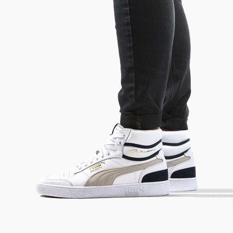 Puma Ralph Sampson Mid Retro 'OG' (Unisex) Puma White / Gray Violet / Peacoat Skateboard Shoes 370718 01