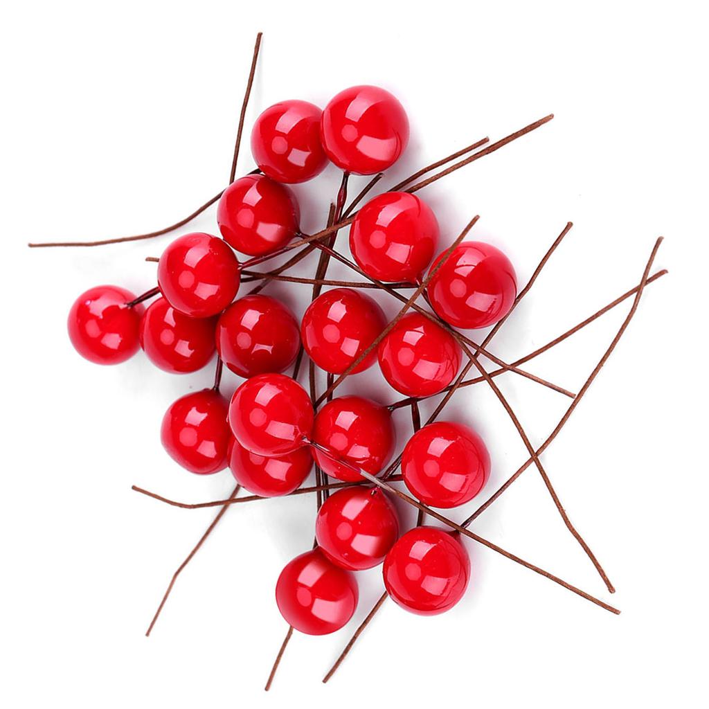 100 шт. искусственных красных ягод падуба, рождественские украшения для дома, подвесные украшения