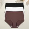 3Pcs Plus Size Ice Silk Underwear Women's Seamless Panties Sexy High Rise Traceless Invisible Briefs Breathable Lingerie