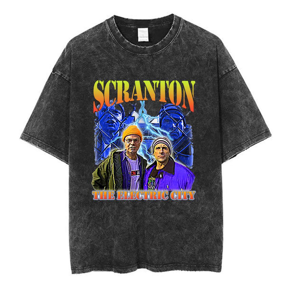 2026 Hot Sale TV Series The Office Dunder Mifflin Dwight Tv Show Scranton Washed T-shirts Men Women Cotton Casual Short Sleeves Tee Shirt Streetwear