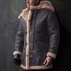 Men'S Artificial Lined Cashmere Hooded Jacket Men'S Retro Long Suede Jacket Coat