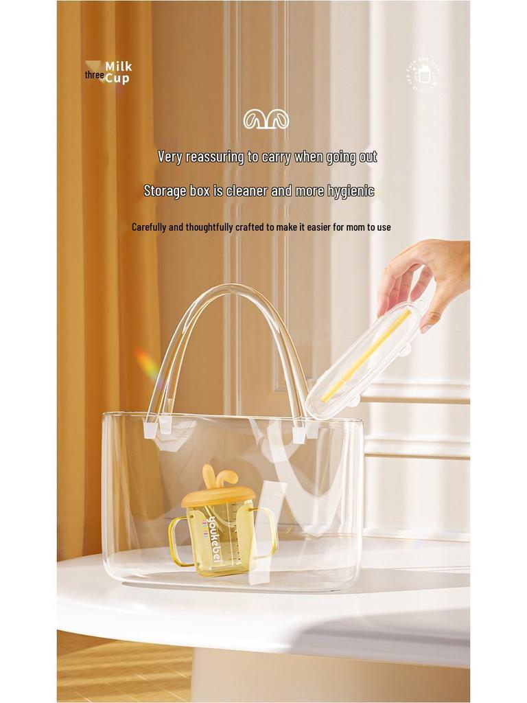 Детский поильник из PPSU с двумя ручками и соломинкой – Изолированный и термостойкий для молока, сока и воды.