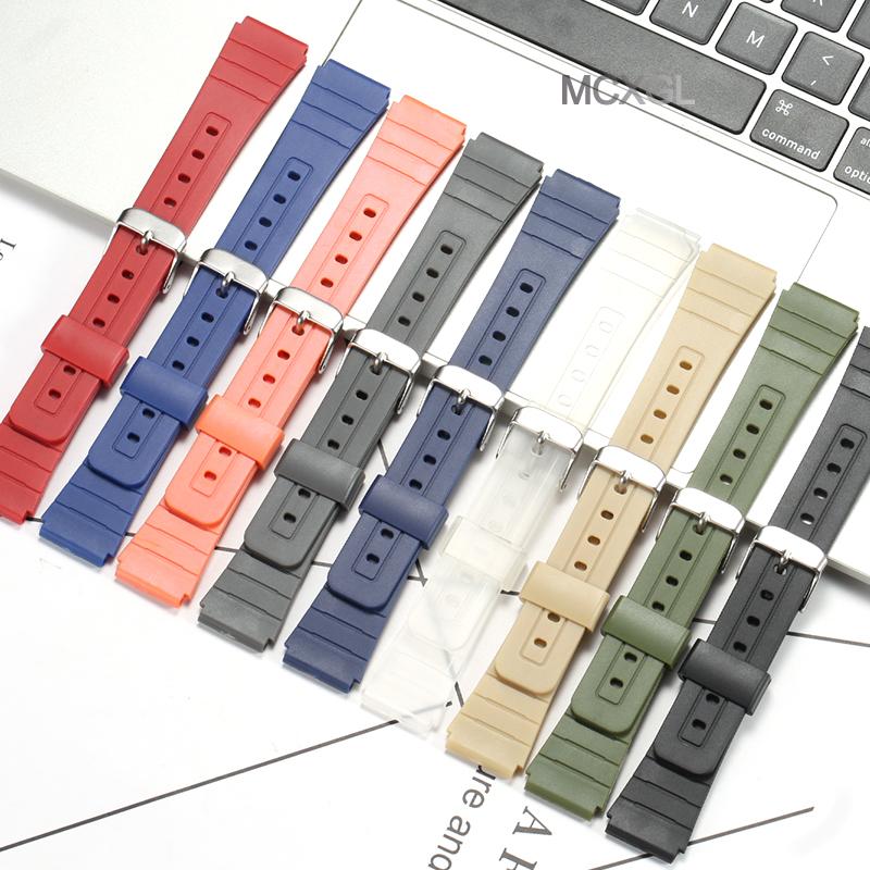 Смоляные Аксессуары для Часов Подходят для Casio F-91W F-84 F-94 F-105 Мужской Сменный Ремешок Водонепроницаемый Ремешок для Часов Резиновый Ремешок