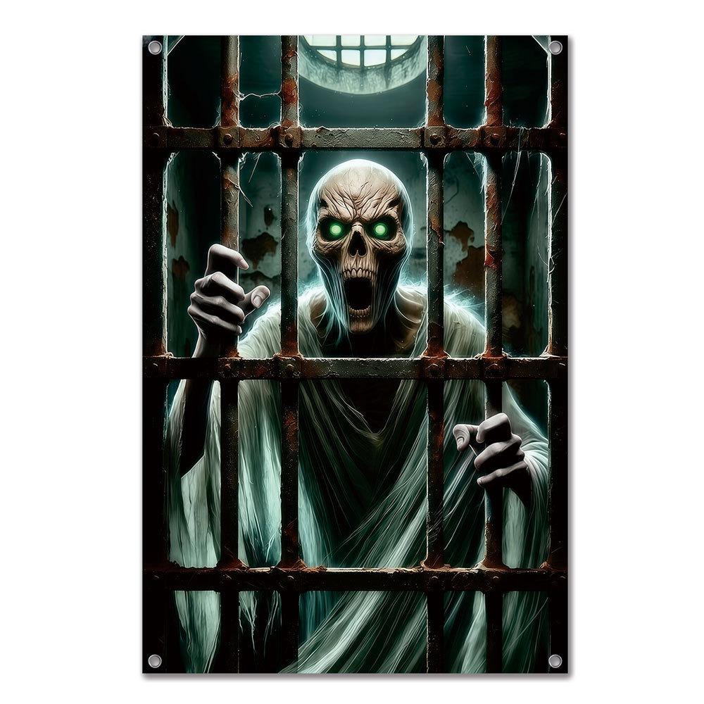 Large Size Fake Window Banner Hanging Design Horror Hanging Cloth Home Decoration