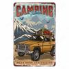 Hisun Tin Sign Camping Family Tin Sign Fishing Vintage Metal Tin Signs for Club Outdoor Hiking Wall Decorative Adventure Explore Retro Plaque