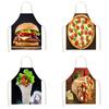 Cooking Baking Chef Apron Seductive Pizza Burger Gourmet Pattern Kitchen Sleeveless Apron Linen Household Cleaning Tools