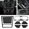 Carbon Fiber For VW Golf 6 08-12 Gti R MK6 Car Stickers Interior Styling Gear Shift CD Media Panel Air Vent Cover Trim