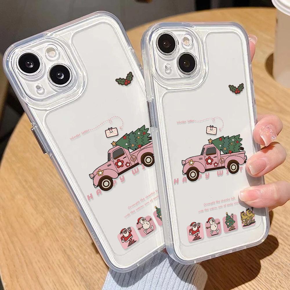 Рождественский чехол для iPhone 11 13 XR 15 Pro Max 12 16 Pro Max для iPhone 14 7 8 Plus XS Max Samsung A15 A55 A05 Redmi 12 13C 13 Huawei Mate 30 40