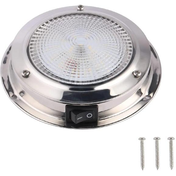 Boat Accessories Marine Dome Light LED Boat Cabin Lights White with Switch Stainless Steel 3 Inches For RV Car And Camper