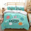 Easter Duvet Cover Set KingQueen Size Colorful Easter Eggs Nest Bunnies Theme Bedding Set Kids Boys Girls Polyester Quilt Cover