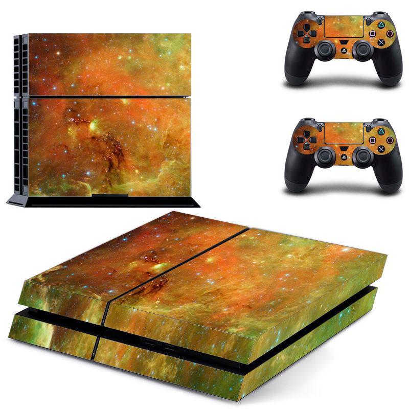 VAORLO Galaxy Star Vinyl Skin Sticker Protector For PS4 Console+1PCS Controller Skin Cover