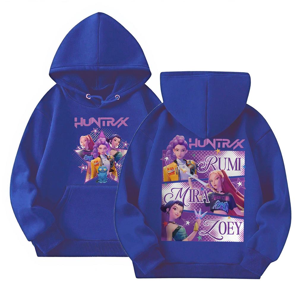 Детский повседневный пуловер с круглым вырезом и принтом, с длинными рукавами и капюшоном