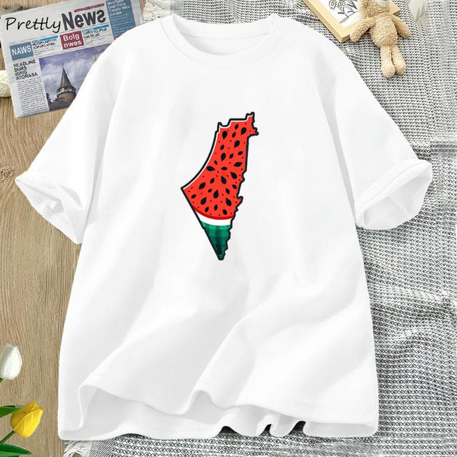 Футболка с принтом арбуза, хлопковые футболки с короткими рукавами и графикой, уличная одежда, женская одежда больших размеров, базовые топы, одежда унисекс