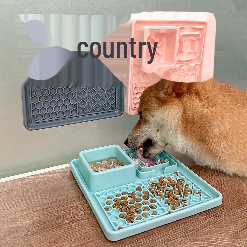 Pet Slow Feeder Tray: Edible-Grade Silicone Mat with Suction Cup for Cats & Dogs