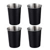 Упаковка из 4 шикарных стаканов для питья из нержавеющей стали для детей, прочные металлические стаканы для кемпинга и повседневного использования