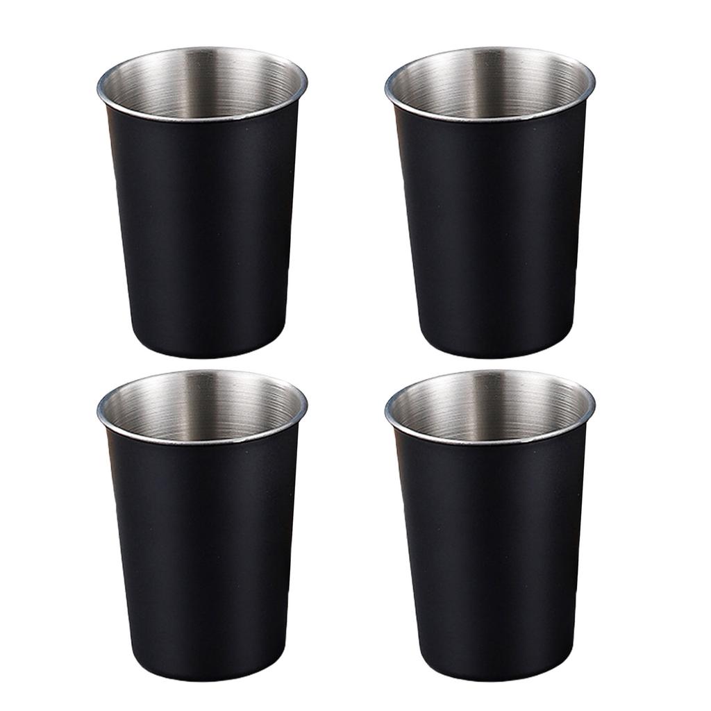 Упаковка из 4 шикарных стаканов для питья из нержавеющей стали для детей, прочные металлические стаканы для кемпинга и повседневного использования