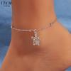 Bohemian Beach Turtle Anklet Cute Animal Vintage Silver Color Metal Couple Bracelet Summer Holiday Jewelry Gift