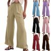 Женские модные однотонные брюки прямого покроя с высокой талией и карманами на шнурке, повседневные брюки