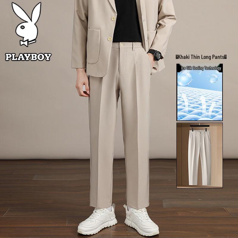PLAYBOY Мужские летние повседневные брюки прямого кроя