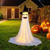 2Pcs LED Glowing Cute Ghost Ornament Battery Powered Light-Up Tripod Ghost Statue IP44 Waterproof for Indoor Bar Party Fireplace