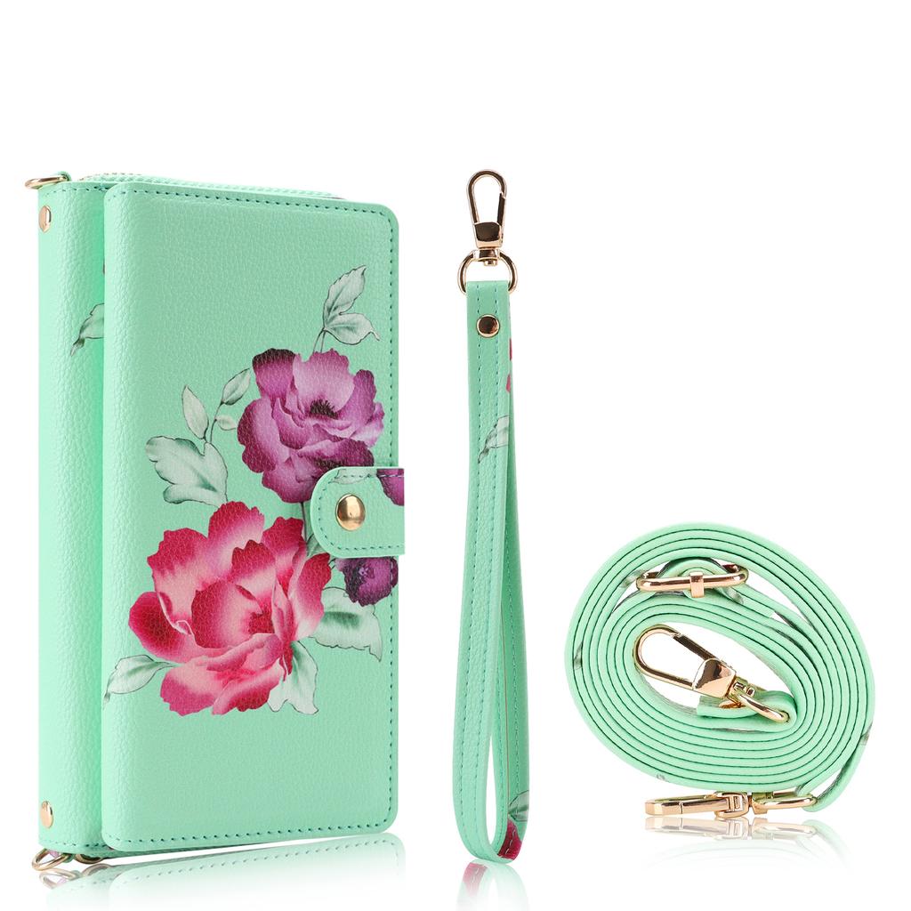 Съемный кошелек-книжка с цветами 2-в-1 для карт для iPhone 17 17Air 16 15 14 Plus 13 12 Pro Max, чехол со шнурком и поддержкой зарядки Magsafe